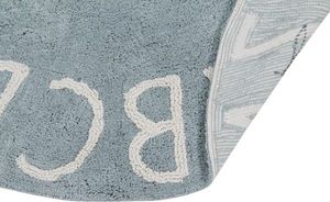 Lorena Canals Dywan dziecięcy ROUND ABC Vintage Azul Natural 150x150 niebieski LORENA CANALS 5