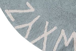 Lorena Canals Dywan dziecięcy ROUND ABC Vintage Azul Natural 150x150 niebieski LORENA CANALS 6