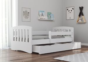 Kocot Kids Łóżko CLASSIC 1 białe z barierką dla dzieci 4