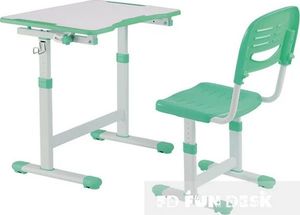 FunDesk Biurko PICCOLINO II zielone z krzesłem podnoszone dla dziecka FUN DESK 1