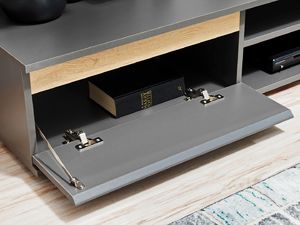 ASM Meble Meblościanka MODO antracyt z podświetlanymi witrynami ASM Meble 4