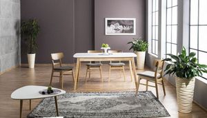 Signal Stół FELICIO II biały/dąb rozkładany drewniany do salonu SIGNAL 2