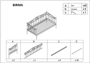 Signal Łóżko BIRMA białe jednoosobowe sypialniane SIGNAL 2