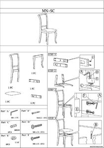 Signal Krzesło MN-SC ciemny orzech/beżowe T01 drewniane SIGNAL 2