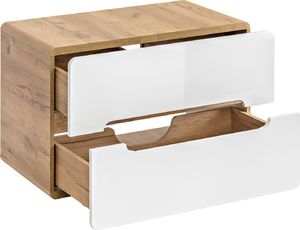 Comad Szafka pod umywalkę nablatową ARUBA 80 cm biała połysk/dąb COMAD 3