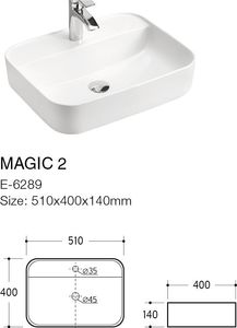 Comad Szafka pod umywalkę nablatową ARUBA 80 cm biała połysk/dąb COMAD 7