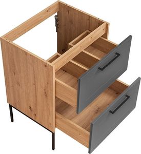 Comad Szafka pod umywalkę MODUO / MADERA GREY 820 grafitowa/dąb 60 stojąca i wisząca COMAD 6