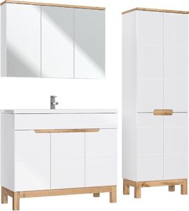 Comad Szafka łazienkowa BALI 100 cm biała z lustrem wisząca COMAD 4