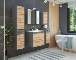 Comad Szafka łazienkowa IBIZA 30 cm dąb/antracyt wisząca mała COMAD 3