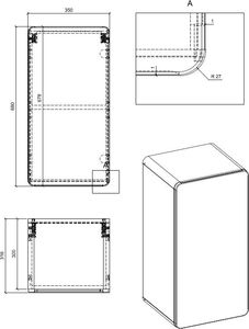 Comad Szafka łazienkowa ARUBA 35 cm biała/dąb wisząca COMAD 7