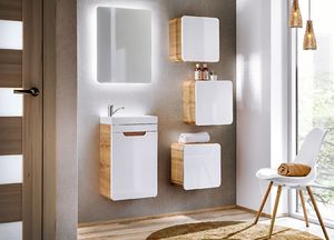 Comad Szafka łazienkowa ARUBA 35 cm biała/dąb wisząca mała COMAD 3