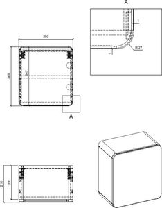 Comad Szafka łazienkowa ARUBA 35 cm biała/dąb wisząca mała COMAD 7