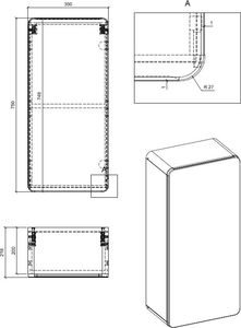 Comad Szafka łazienkowa ARUBA 35 cm grafit/dąb górna wisząca COMAD 3