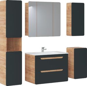 Comad Szafka łazienkowa ARUBA 35 cm grafit/dąb górna wisząca COMAD 4