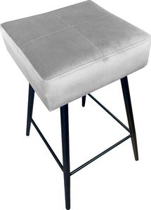 Atos Hoker OLIMP VELVET jasno szary na czarnych metalowych nogach ATOS 2