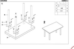 Halmar Stół ADONIS 2 kuchenny dąb złoty czarny HALMAR 2