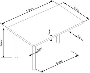 Halmar Stół ADONIS 2 kuchenny dąb złoty czarny HALMAR 3