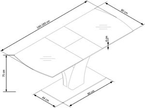 Halmar Biały stół PALERMO 140(180)x80 rozkładany HALMAR 3