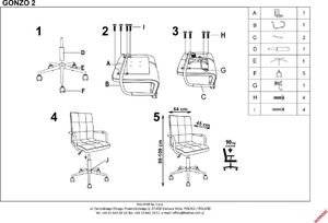 Krzesło biurowe Halmar Gonzo 3 Szare 2
