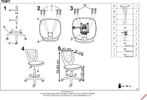 Krzesło biurowe Halmar Toby Niebieski 2
