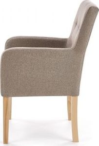 Halmar Fotel FILO beżowy dąb miodowy tapicerowany z przeszyciami HALMAR 3