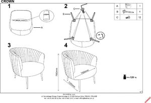 Halmar Fotel CROWN ciemno zielony velvet na złotych nóżkach HALMAR 2