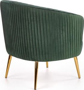 Halmar Fotel CROWN ciemno zielony velvet na złotych nóżkach HALMAR 3