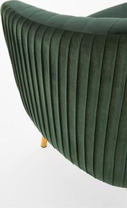 Halmar Fotel CROWN ciemno zielony velvet na złotych nóżkach HALMAR 8