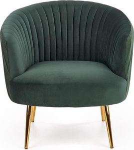Halmar Fotel CROWN ciemno zielony velvet na złotych nóżkach HALMAR 9