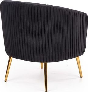 Halmar Fotel CROWN czarny z przeszyciami w stylu glamour HALMAR 3