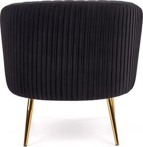 Halmar Fotel CROWN czarny z przeszyciami w stylu glamour HALMAR 6