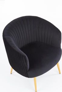 Halmar Fotel CROWN czarny z przeszyciami w stylu glamour HALMAR 8