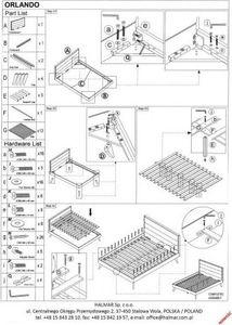 Halmar Łóżko ORLANDO 160x200 podwójne z zagłówkiem z przeszyciami HALMAR 3