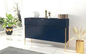 Skandica Komoda POLKA granatowa z szafkami w stylu glamour Skandica 6