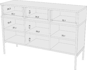 Skandica Komoda POLKA granatowa z szafkami w stylu glamour Skandica 8