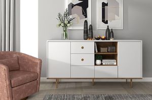Skandica Komoda HARMONI biała z szufladami do salonu 2