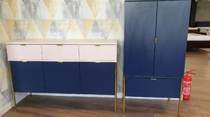 Skandica Komoda POLKA granatowa wysoka z szufladą 9