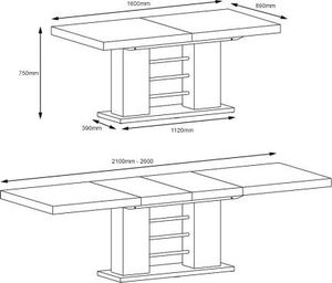 Hubertus Stół LINOSA 2 rozkładany nowoczesny HUBERTUS 2