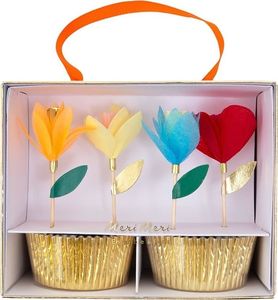 Meri Meri Bright Tissue Flower Cupcake Kit 1