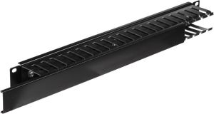 NetRack Kanał kablowy 19"/1U z pokrywą Czarny (119-001-010-004) 2