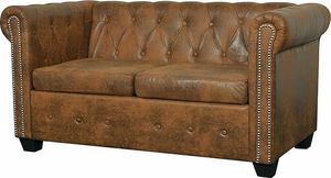 Elior 2-osobowa brązowa sofa w stylu Chesterfield - Charlotte 2Q 1