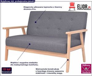 Elior 2-osobowa ciemnoszara sofa retro - Vita 2X 2