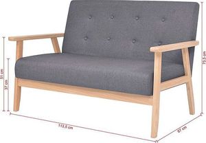Elior 2-osobowa ciemnoszara sofa retro - Vita 2X 8