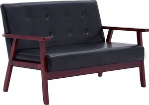 Elior 2-osobowa czarna sofa retro - Vita 2X 1
