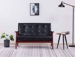 Elior 2-osobowa czarna sofa retro - Vita 2X 3