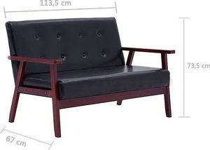 Elior 2-osobowa czarna sofa retro - Vita 2X 4
