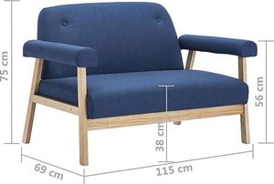 Elior 2-osobowa sofa tapicerowana Eureka 2B - granatowa 7