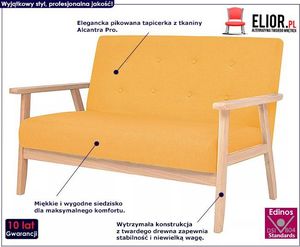 Elior 2-osobowa żółta sofa retro - Vita 2X 2