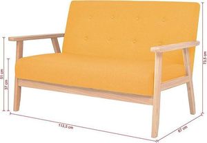 Elior 2-osobowa żółta sofa retro - Vita 2X 7
