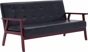 Elior 3-osobowa czarna sofa retro - Vita 3X 1